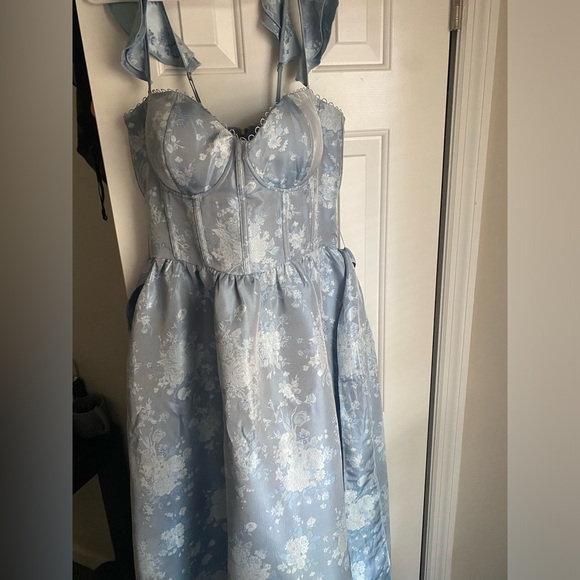 V. Chapman Veronica Corset Ruffle Side-Slit Dress (Size 12) - Picture 7 of 9